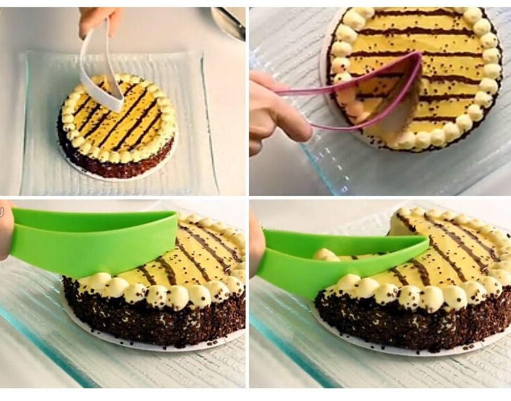 imagem mostrando bolo sendo cortado fácil