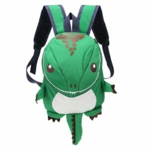 mochila infantil de dinossauro verde