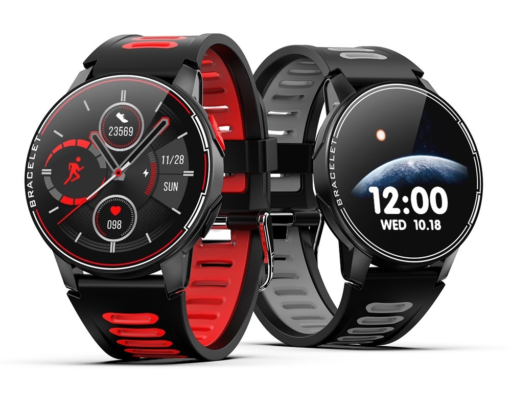 S20 Bluetooth 5.0 Large Battery Smart Watch IP68 Waterproof Heart Rate Monitor Smart Clock Men Women Smiartwatch Android iOS - Red