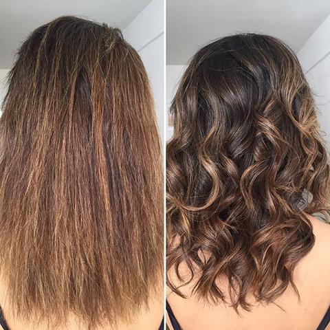 resultado do cabelo ao utilizar o modelador de cachos