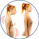 Mulher corrigindo a postura