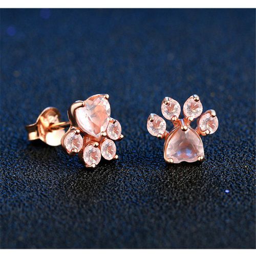 Vova | Elegant Piercing Romantic Summer Earrings Women Jewelry Cat Dog Paw  Earring Rose Gold Ear Stud