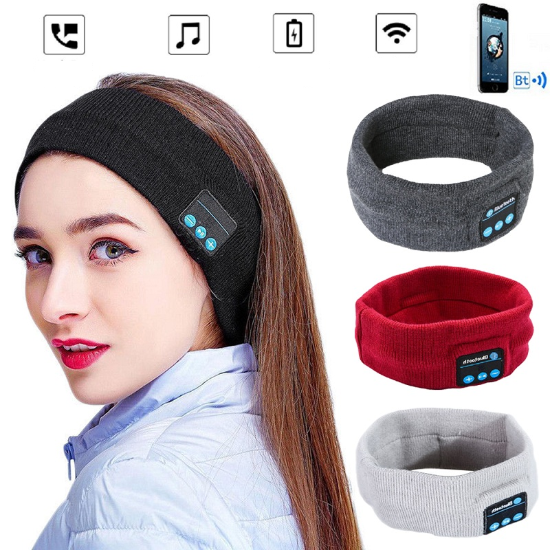 Fone Ouvido Faixa Bandana Com Bluetooth Sem Fio Headphone Cor Preto