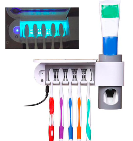 Porta Escova de Dentes com Esterilizador UV