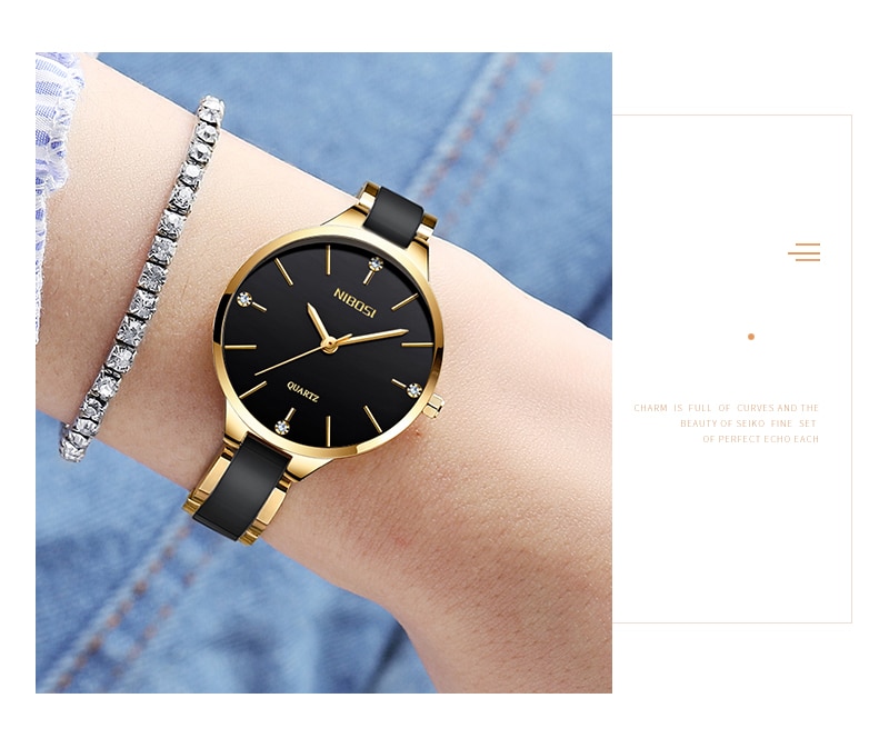 Relogio Feminino NIBOSI  Women Watches Waterproof Top Brand Luxury Watch Women With Ceramics And Metal Strap Relojes Para Mujer  (9)