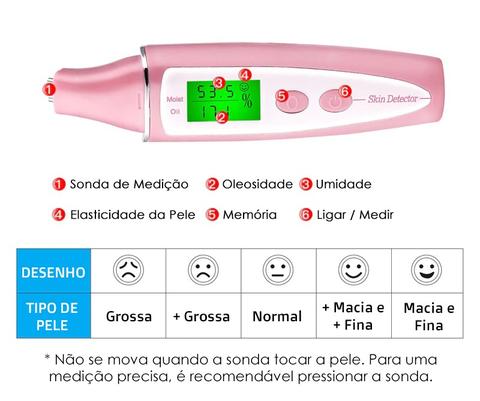 Analisador de Pele Medidor De Oleosidade Digital - Stony Shop