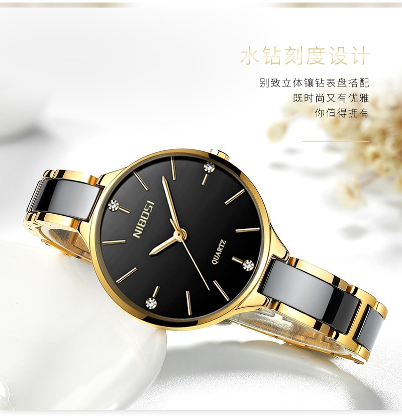 Relogio Feminino NIBOSI  Women Watches Waterproof Top Brand Luxury Watch Women With Ceramics And Metal Strap Relojes Para Mujer  (6)