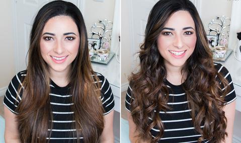 resultado do cabelo ao utilizar o modelador de cachos