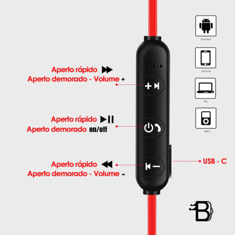 Fone de Ouvido Bluetooth Magnético XT11 NeckBand