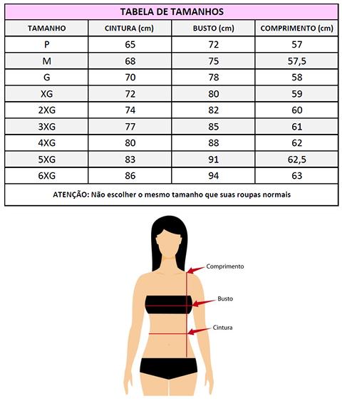 medidas da cinta modeladora termica de neoprene