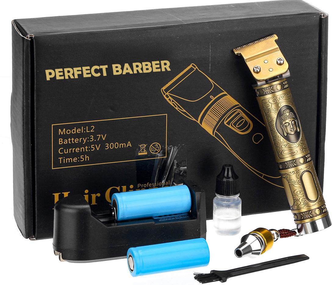 kit do perfect barber com 6 cabeças diferentes para barbear e bateria extra recarregavel 