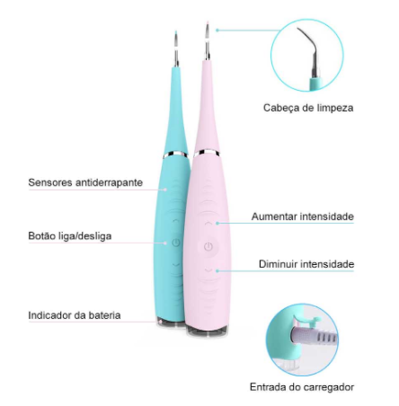o removedor de tártaro ultrassônico possui diversas funcionalidades e vários botões